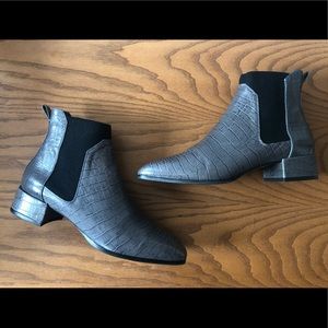 Faux Snake Skin Chelsea Boots